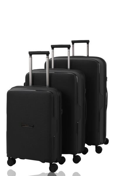 Baggaj V2408 POLİCARBON VALİZ SİYAH SET
