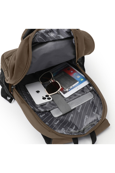 Senator Backpack 18 Inch Unisex Nylon Lightweight Water Resistant Travel Daypack KH8105 Beige