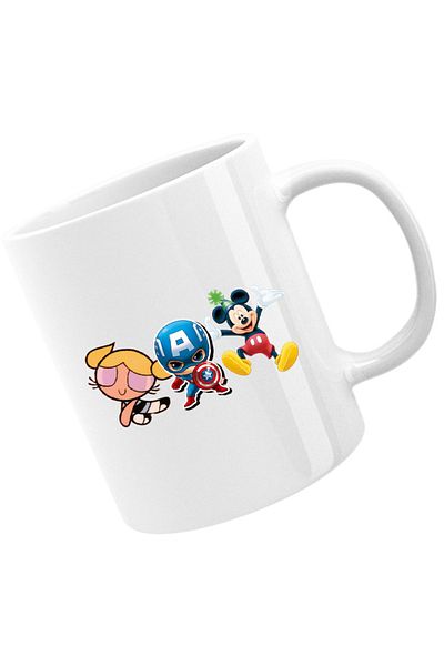 OEM Cana Captain America Chibi Small Cute Mickey Mouse Powerpuff, alba, 330 ml