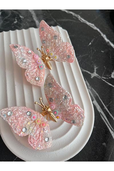 EMKSHOP 2 Pieces Wings Spring Movable Butterfly Buckle