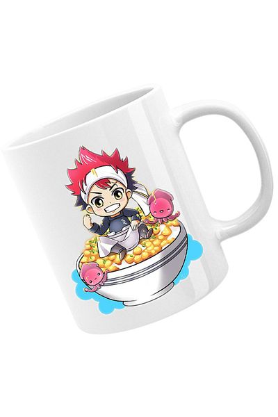 OEM Cana Food Wars Chibi Souma Rice Bow Anime Kage, alba, 330 ml