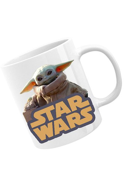 OEM Cana Star Wars Baby Yoda Cute Small Logo Power, alba, 330 ml