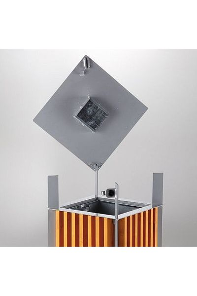 MEVAG Kosz miejski z popielnicą i wyjmowanym wkładem metal + drewno 65L