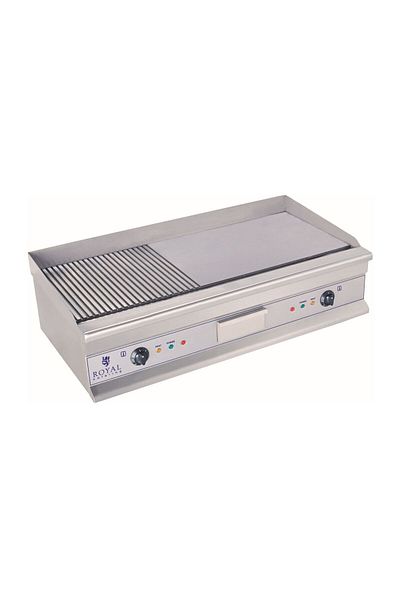 Royal Catering Grill elektryczny 230V podwójny duży ryflowany 100cm