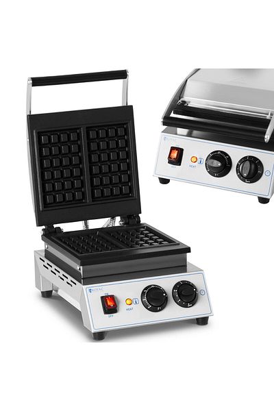 Royal Catering Aparat de gofre dreptunghiular pentru 2 gofre 170 x 210 mm TEFLON 1500 W