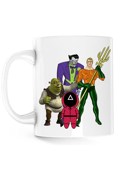 OEM Cana Aquaman Squid Games Shrek Joker Comics Batman Marvel, alba, 330 ml