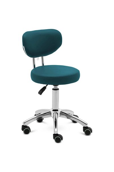 Physa Scaun cosmetic rotativ ASCONA cu spătar pe roți 46-60 cm - turcoaz