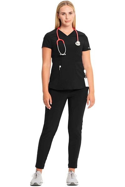 Cherokee UNIFORMS Halat Medical Stretch - Negru | Infinity Marime Uniforma: XS