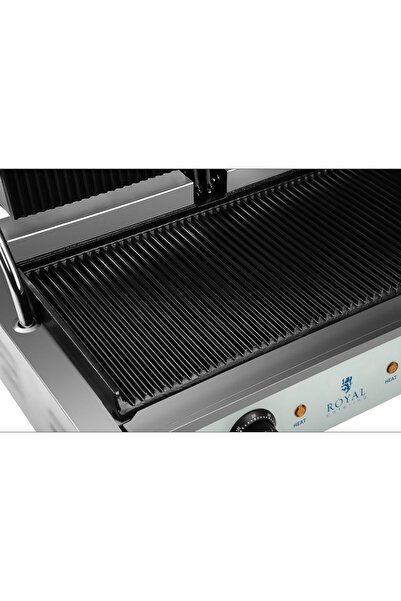 Royal Catering Grill kontaktowy podwójny dwustronny ryflowany