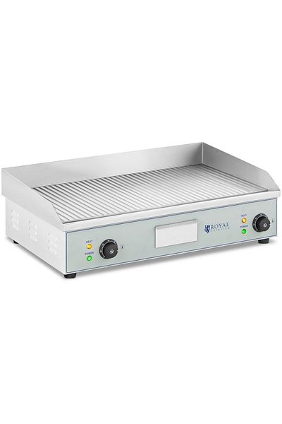 Royal Catering Grill elektryczny płyta grillowa ryflowana podwójna 400 x 730 mm 2 x 2000 W