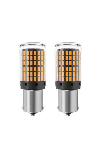 BGRJ Automotive Set of 2 LED bulbs PY21W yellow light BG144, 3000k, BAU15S