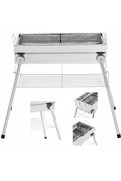Royal Catering Grătar pe cărbune cu grătar și raft pliabile 53 x 26 cm