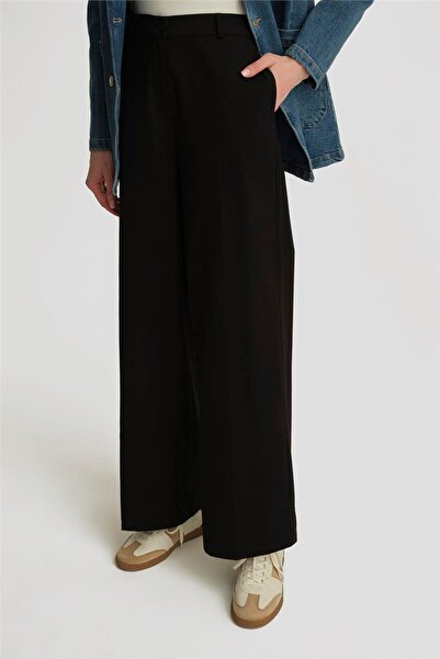 Armine Yüksek Bel Palazzo Pantolon 25Y2812 Siyah