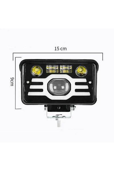 BGRJ Automotive Bicolor LED projector S936, white and yellow positions and magnifying glass, 132W