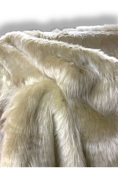 PLUSH STUDIO HALF MT - Ymf Long Shaggy, Beige Cream Brisa βελούδινο ύφασμα 100x150cm Υφασμάτινο βελούδινο για το σπίτι