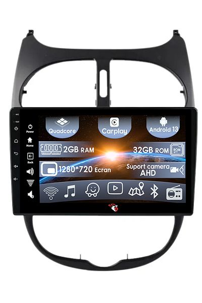 navi-it Navigatie dedicata Peugeot 206, 2GB RAM 32GB ROM, Quad Core, Display 9" IPS Full HD, Carplay, Androi