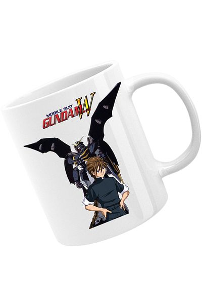 OEM Gundam Wing Bat Robot Anime Game Mug, white, 330 ml