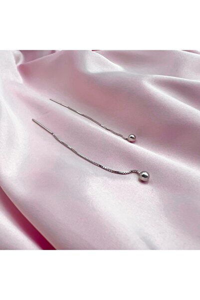 ARPATIA JEWERLY Cercei lungi din argint cu lanț și bilă strălucitoare + cutie cadou pentru bijuterii