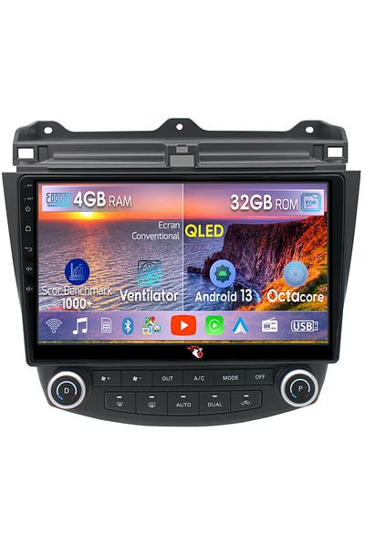 navi-it Navigatie dedicata Honda Accord VII 2003 - 2008, 4 GB RAM 32 ROM, Android 13, Display QLED, 10", DSP