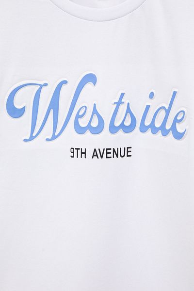 Cansın Mini تي شيرت بناتي برقبة دائرية وطبعة منقوشة من Ecru West Side 20976