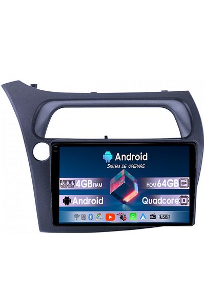 navi-it Navigatie dedicata Honda Civic 2005-2011, 4GB RAM 64GB ROM, Octacore, Android 14, Display QLED 1K 9"