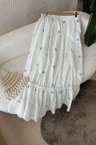 Poliyance Pelin Blue Fisto Long Skirt