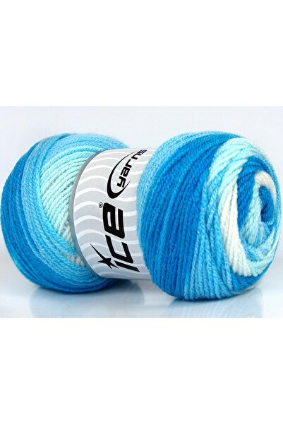Ice yarns مجموعة من 4 × 100 جرام من خيوط الثلج BABY BATIK خيوط زرقاء فاتحة ال...
