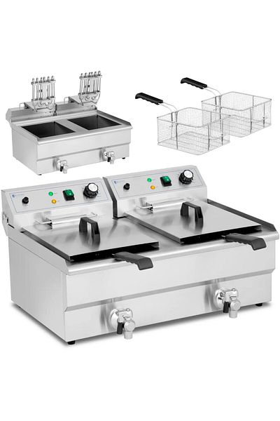 Royal Catering Frytownica podwójna dwukomorowa 2 x 16 l 6000 W