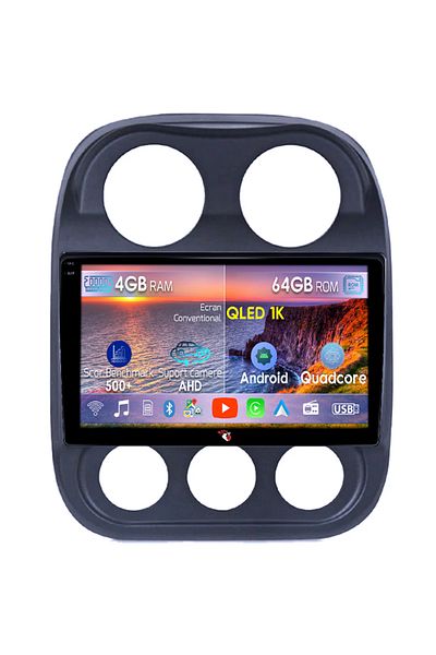 navi-it Navigatie dedicata Jeep Compass Patriot 2010-2016, 4GB RAM 64GB ROM, Octacore, Android 14, Display Q