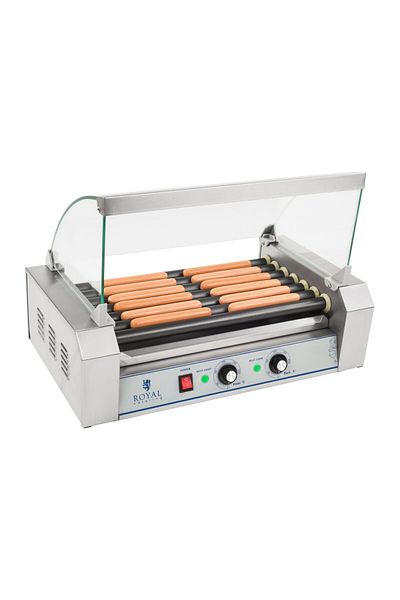 Royal Catering Grill rolkowy z szybą Roller grill z rolkami z teflonu 7T