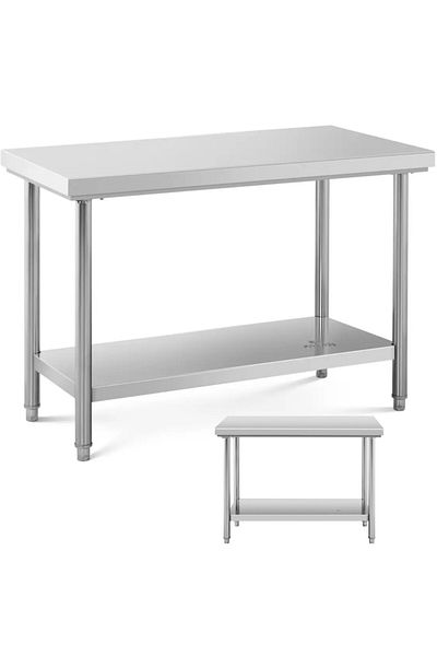 Royal Catering Stół blat roboczy centralny stalowy z półką 120 x 60 cm