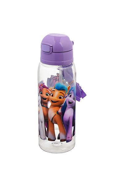 Alper Banyo Little Pony Patterned Mono Children's Water Bottle with Straw - 500 ml Leakproof Water Bottle with Locking Lid (726-60)