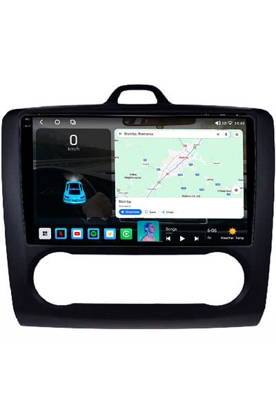 navi-it Navigatie dedicata Focus 2004-2011 Clima Automata, Neagra, 4GB RAM 64GB ROM, Octacore, Android 14, D