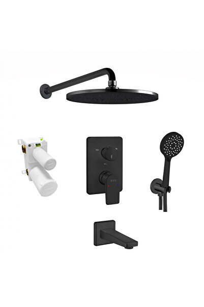 Eca Dalia Ankastre Duş Sistemi Mat Siyah 3 Yollu Set