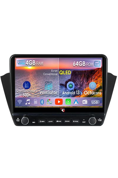 navi-it Dedicated navigation Fabia 2015 with rotary buttons model 2024, 4 GB RAM 64 ROM, Quadcore, Android 13,