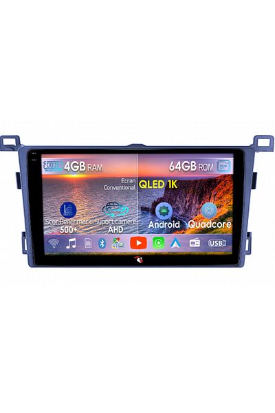 navi-it Dedicated navigation for Toyota RAV4 2013-2018, 4GB RAM 64GB ROM, Octacore, Android 14, Display QLED 1K 9"