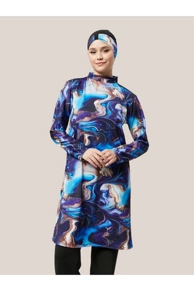 Fitsauna Πλήρως κλειστό απωθητικό νερού Quick Dry Hijab Μαγιό Σετ Ocean Model 1031