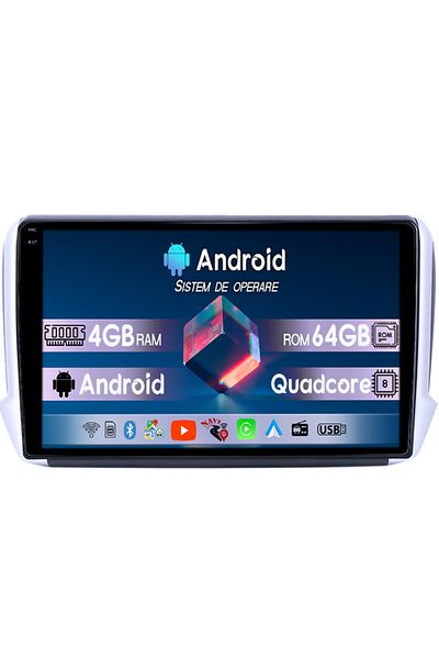 navi-it Navigatie dedicata Peugeot 308 2013-2017, 4GB RAM 64GB ROM, Quad Core, Display 9" QLED 1K, Carplay,