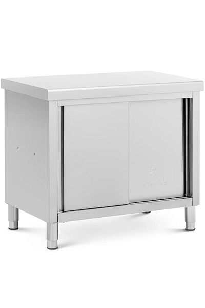 Royal Catering Stół blat roboczy centralny z szafką przelotową STAL 100 x 60 cm