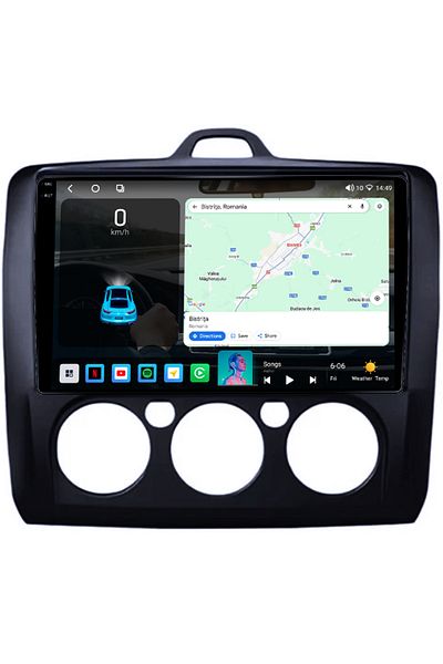 navi-it Dedicated navigation Focus 2004-2011 Manual Climate, Black, 4GB RAM 64GB ROM, Octacore, Android 14, Di