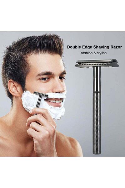 COOYA Stainless steel double-edged shaving tool, for men,black