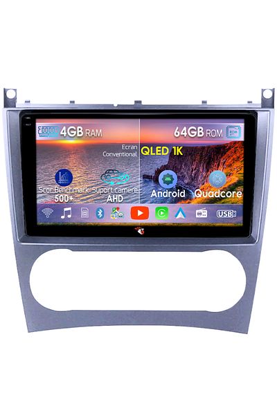 navi-it Navigatie dedicata Mercedes C-Class W203 2003-2007, 4GB RAM 64GB ROM, Octacore, Android 14, Display