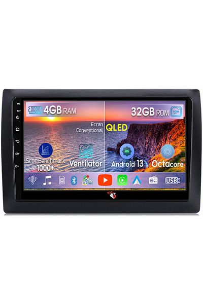 navi-it Dedicated navigation Fiat Stilo 2010, 4GB RAM 32GB ROM, Android 13, 9" Display, Internet, Applications