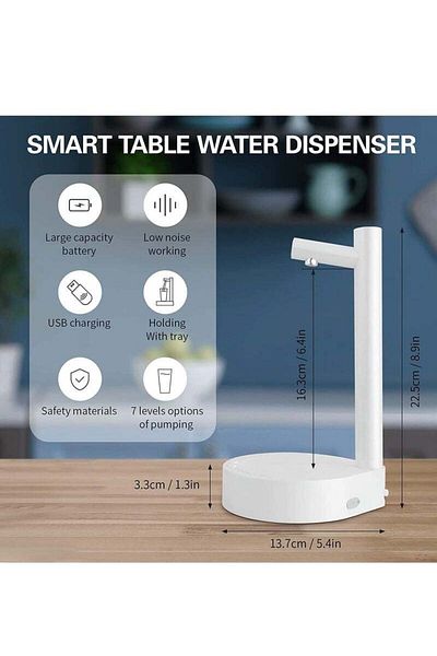 COOYA USB Charging Automatic Drinking Water Dispenser,Portable Electric Water Pump，for Home，Office(White)