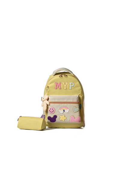 MY POLO 2055 İkili Set Kız Çocuk Sırt Çantası Okul Çantası Çok Bölmeli Ortopedik