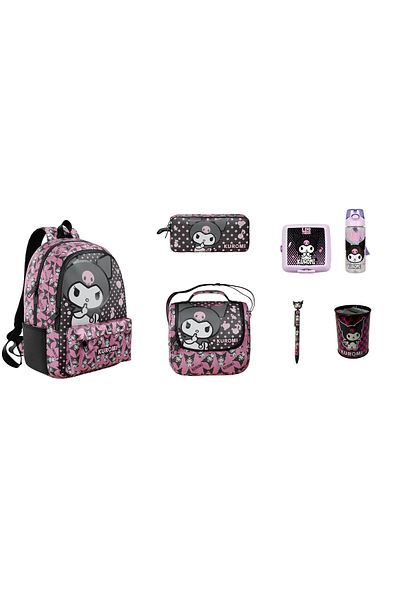 GENC DIJITAL BASKI Kuromi 2025 Year Original New Season School Bag Set (7 Pieces)