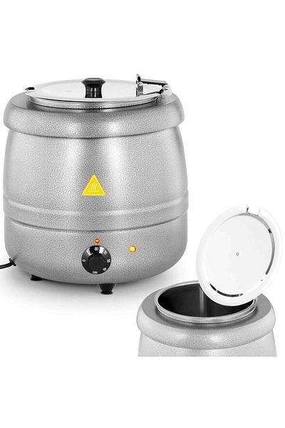 Royal Catering Kociołek termos do zupy elektryczny ze stali nierdzewnej cool-touch 400 W 10 l 35-80C srebrny
