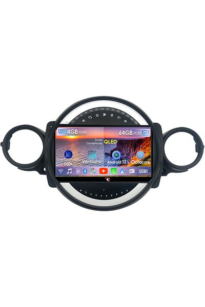 navi-it Navigatie dedicata Mini Cooper 2007-2015,4GB RAM 64GB ROM, Octacore, Android 14, Display QLED 1K 9",