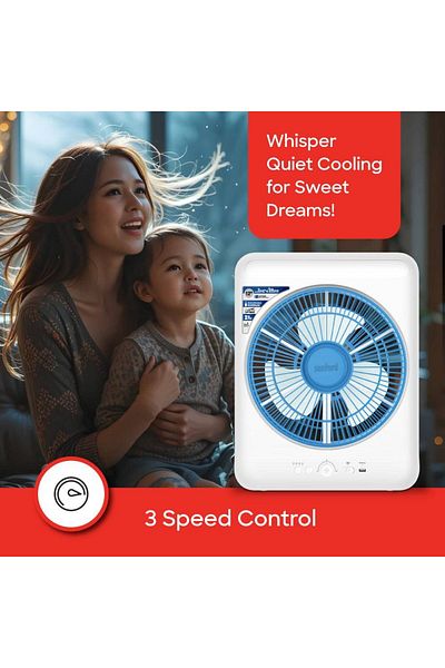 Sanford Sanford 12-inch Rechargeable Box Fan with LED Light | SF919BFN