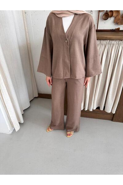 onlymoon ΓΥΝΑΙΚΕΙΑ ΕΝΔΥΣΗ ΚΑΦΕ OVERSIZE ΛΙΝΟ ΣΕΤ, ΣΕΤ 2 ΤΕΜΑΧΙΩΝ